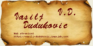Vasilj Duduković vizit kartica